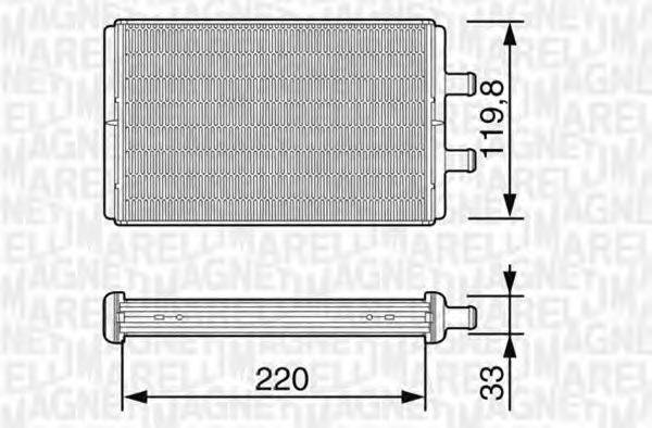 MAGNETI MARELLI 350218226000 Теплообмінник, опалення салону