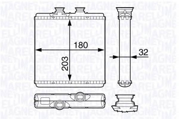 MAGNETI MARELLI 350218349000 Теплообмінник, опалення салону